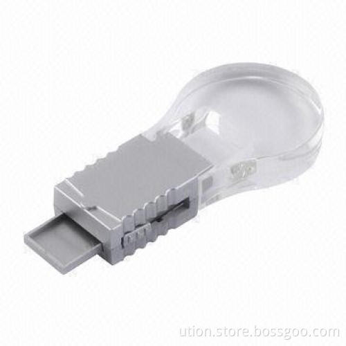 Plastic USB Flash Drive with 1 to 32GB Capacities, Bulb Shape